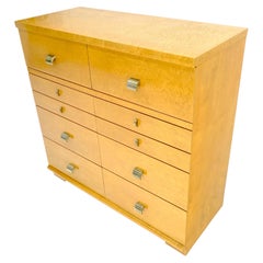Mid Century Modern Birds Eye Maple Chest of 10 Drawers Dresser MINT!