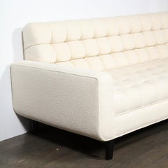 Mid-Century Modern Biscuit Tufted Sofa by Billy Haines in Cream Bouclé Fabric