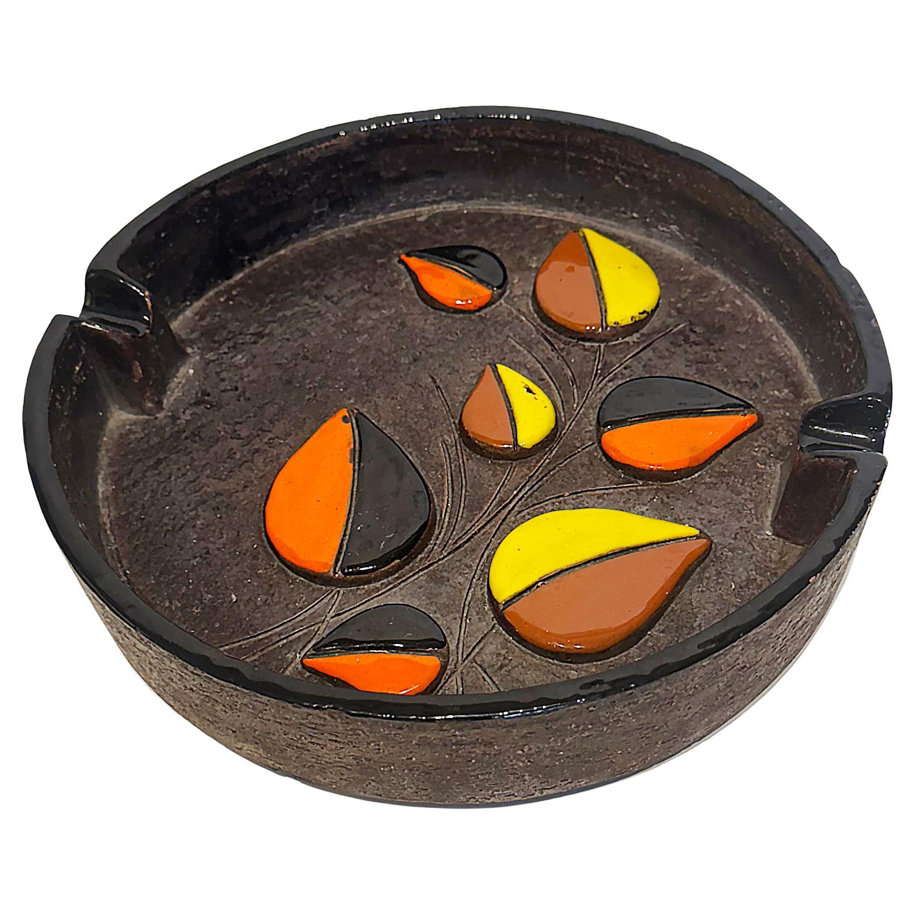 Mid-century Modern Bitossi Ceramic Ashtray, Marked, 2 Available