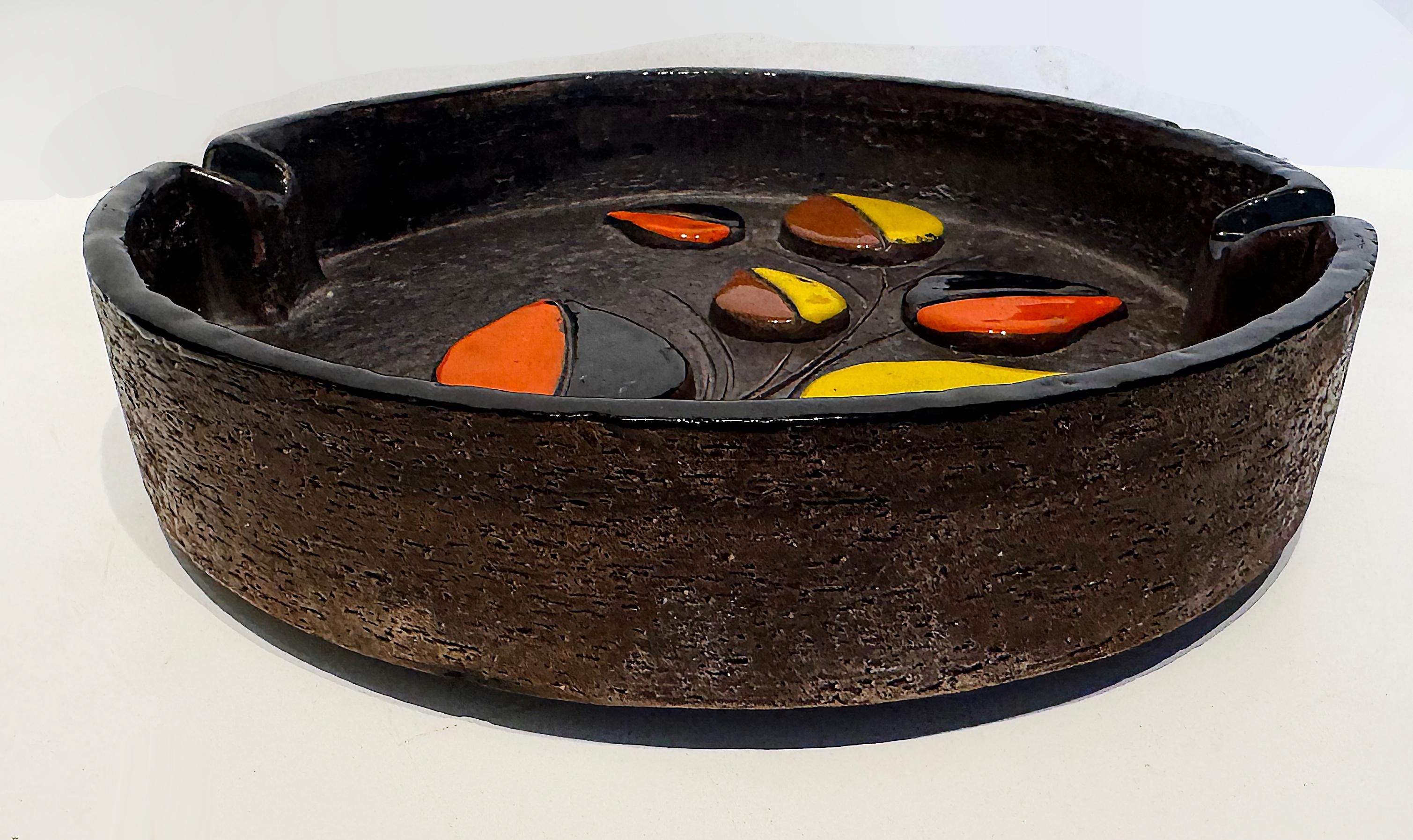 Mid-Century Modern Mid-century Modern Bitossi Ceramic Ashtray, Marked, 2 Available For Sale