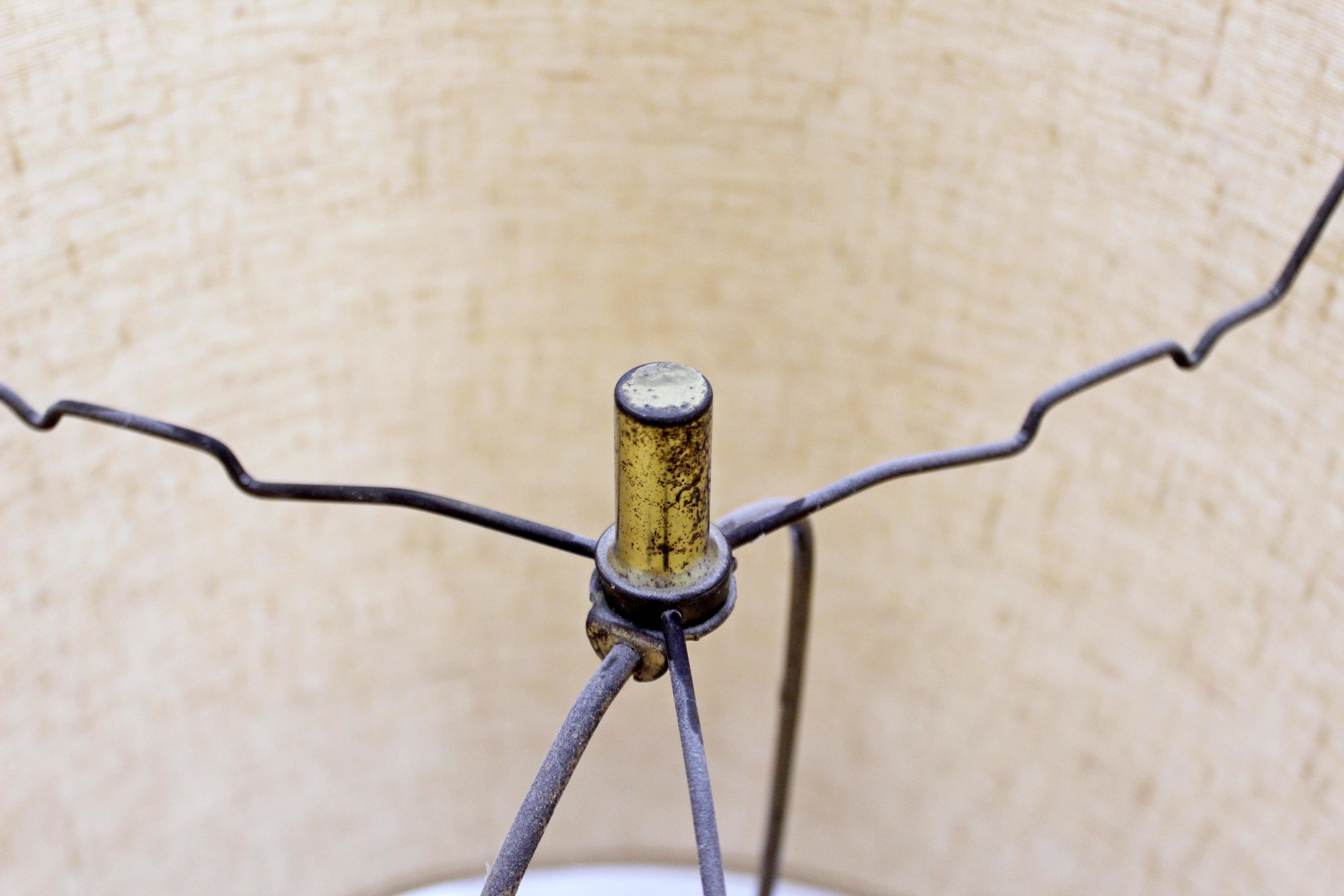 Mid-Century Modern Bitossi Ceramic Table Lamp Italian Original Brass Finial 3