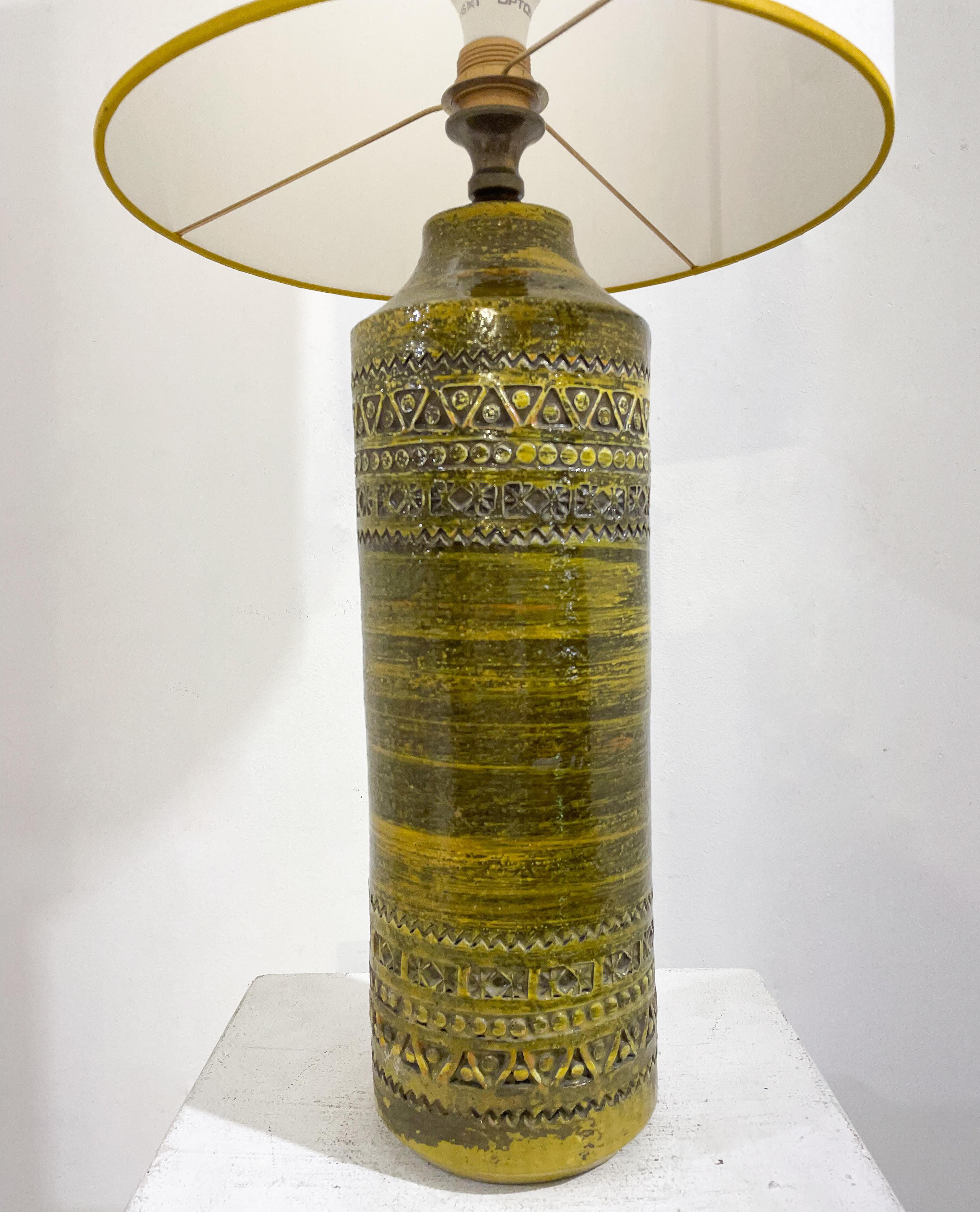 20th Century Mid-Century Modern Bitossi Desk Lamp, Green Ceramic, Italy For Sale