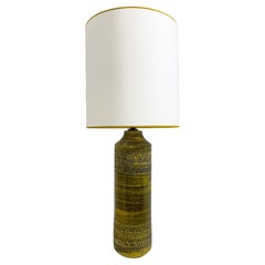 Lampe de bureau Bitossi moderne du milieu du siècle dernier, céramique verte, Italie