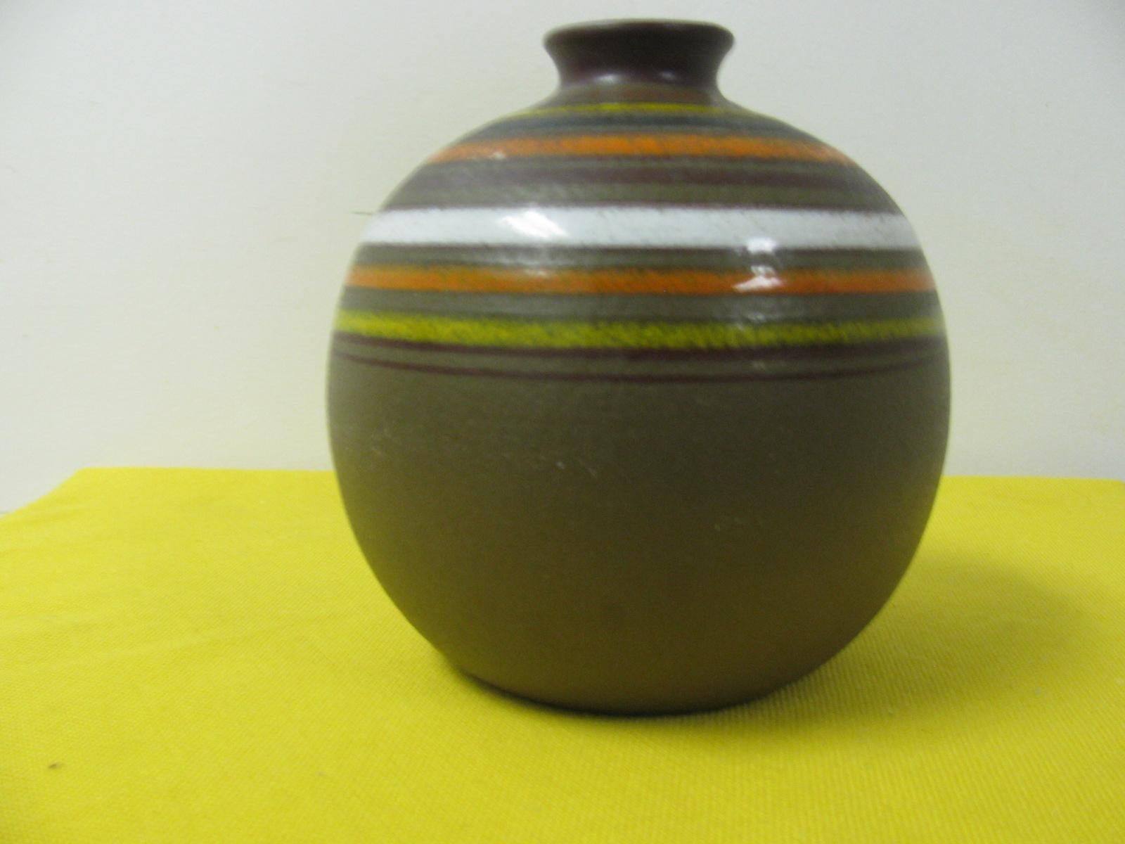 Glazed Mid-Century Modern Bitossi Spherical Vase Rosenthal Netter