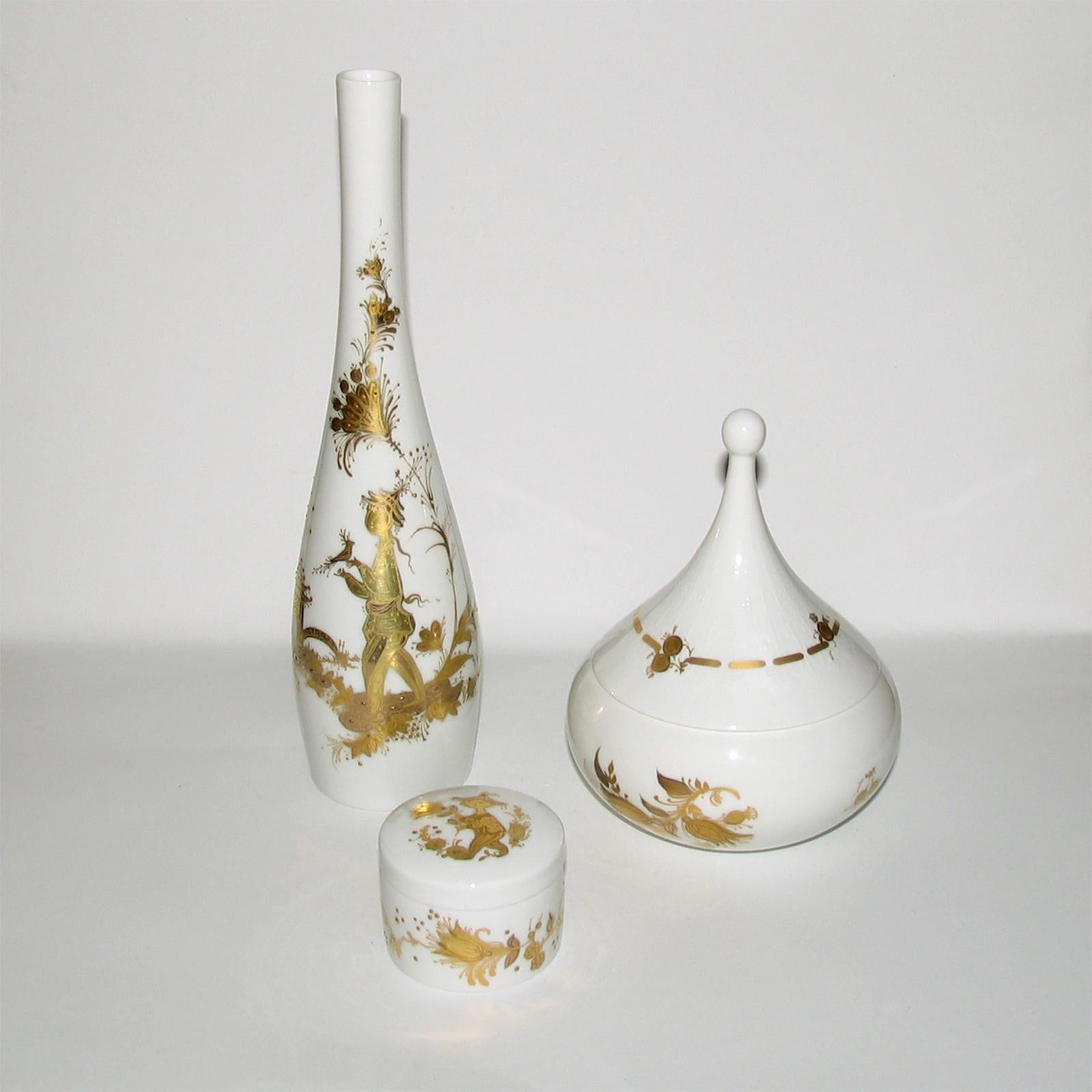 Mid-Century Modern Bjorn Wiinblad Rosenthal Porcelain Vessels, Quatre Couleurs In Excellent Condition In Bochum, NRW