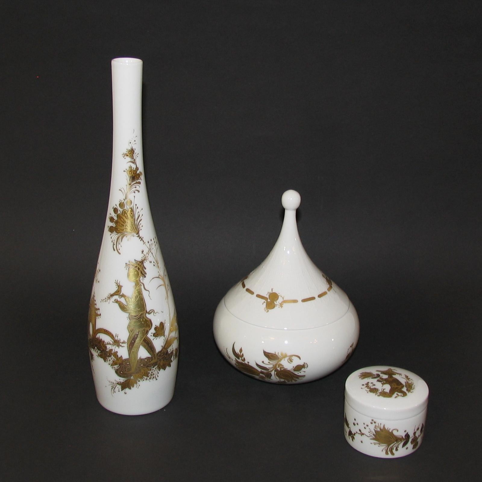 Mid-Century Modern Bjorn Wiinblad Rosenthal Porcelain Vessels, Quatre Couleurs 2