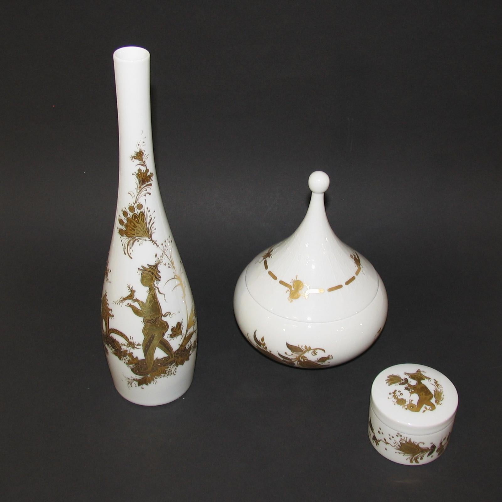 Mid-Century Modern Bjorn Wiinblad Rosenthal Porcelain Vessels, Quatre Couleurs 3