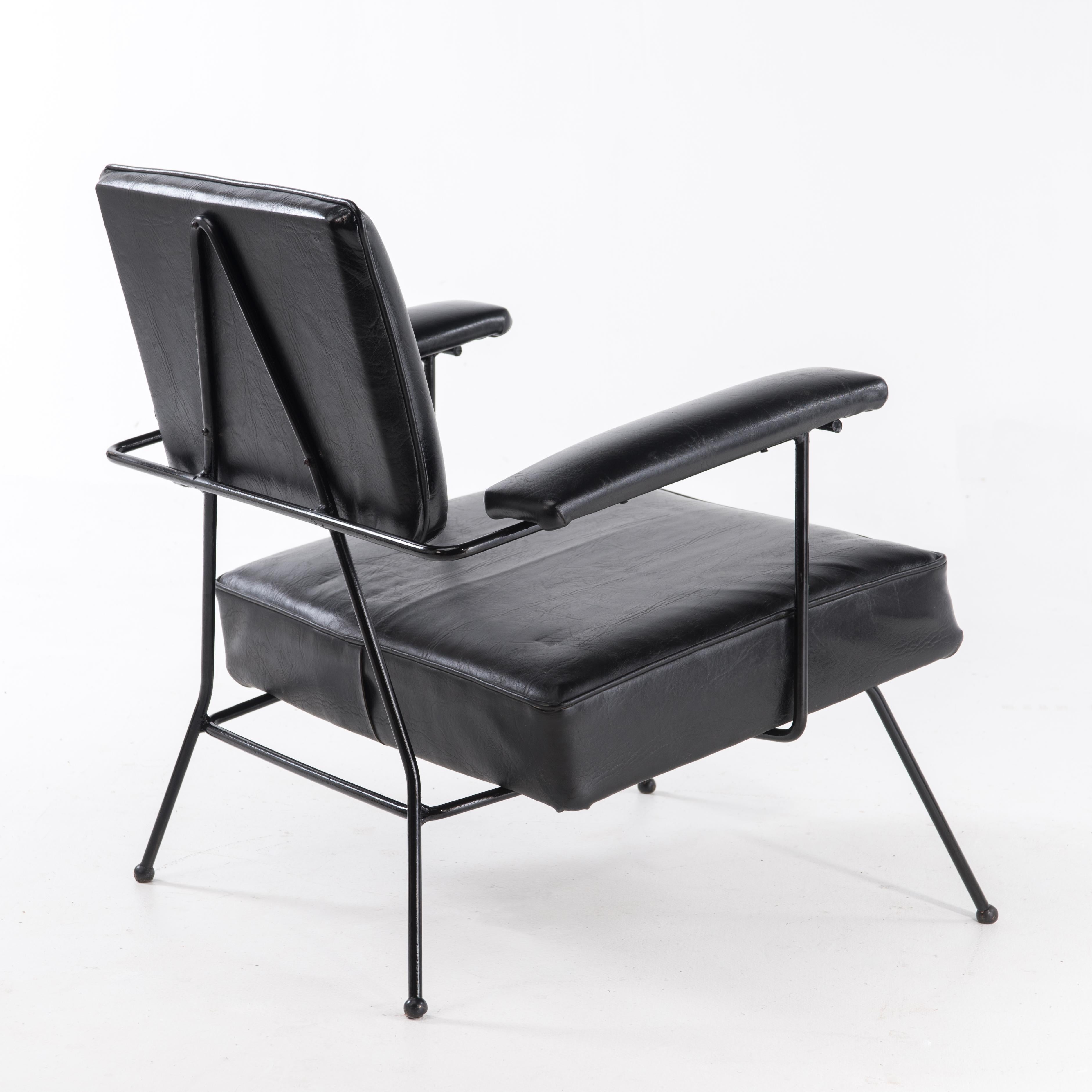Mid-Century Modern Black Adrian Pearsall for Craft Armchair Lounge Chair For Sale 4