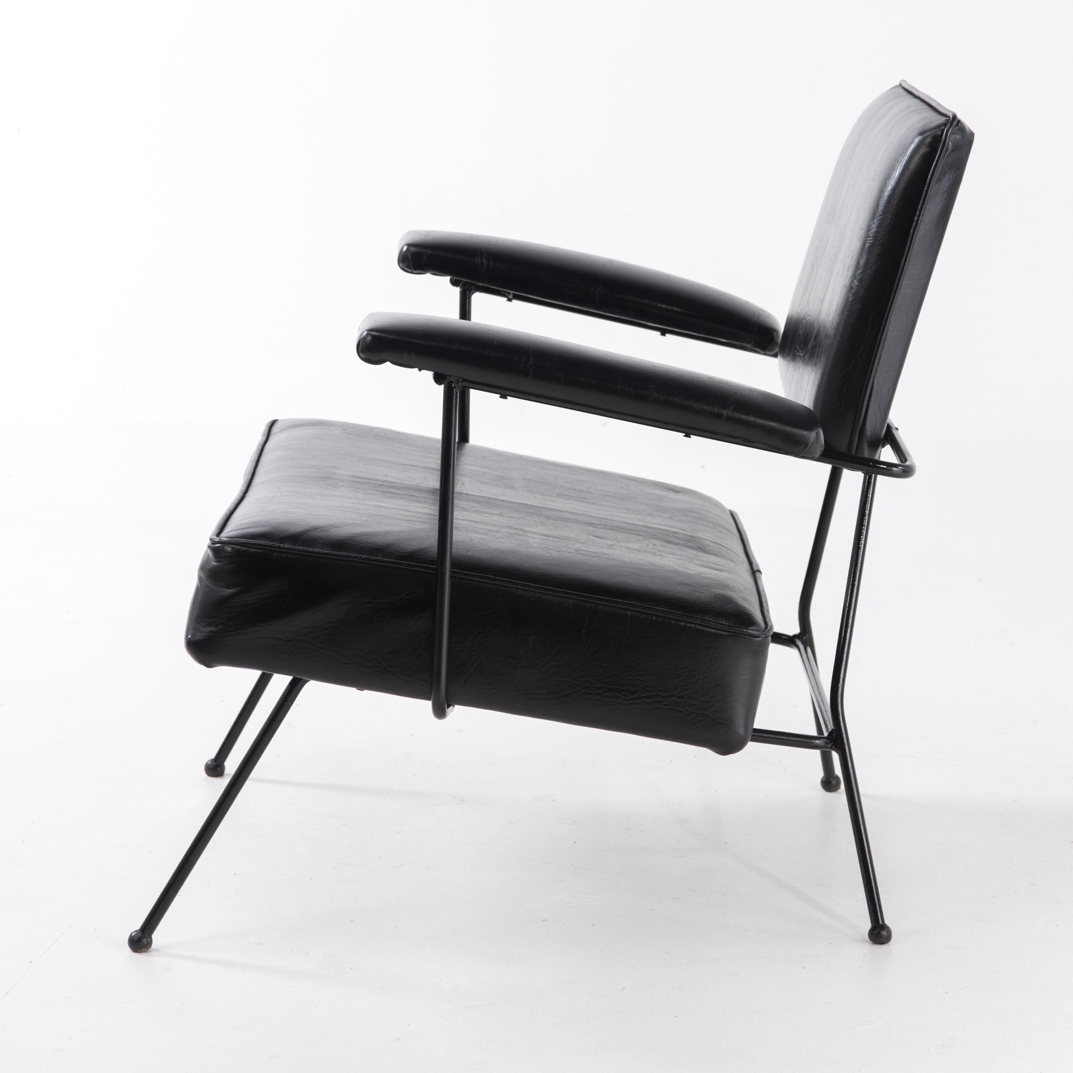 American Mid-Century Modern Black Adrian Pearsall for Craft Armchair Lounge Chair For Sale