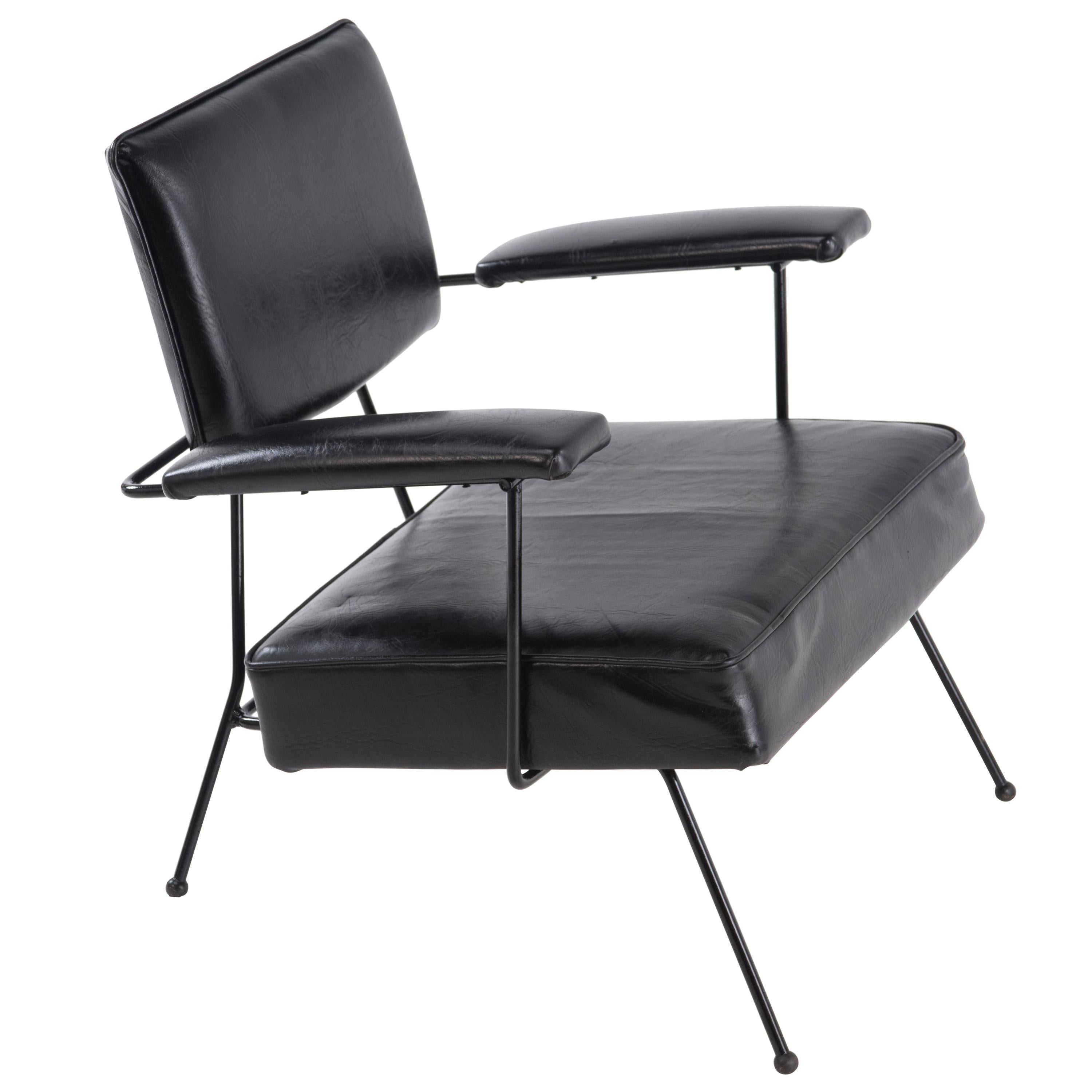 Mid-Century Modern Black Adrian Pearsall for Craft Armchair Lounge Chair