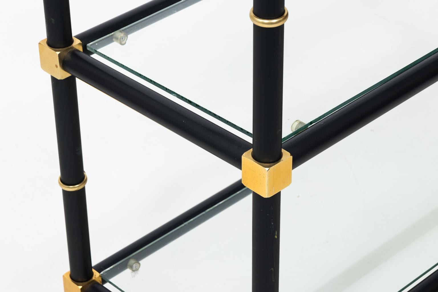 Mid-Century Modern Black and Brass Étagère 3