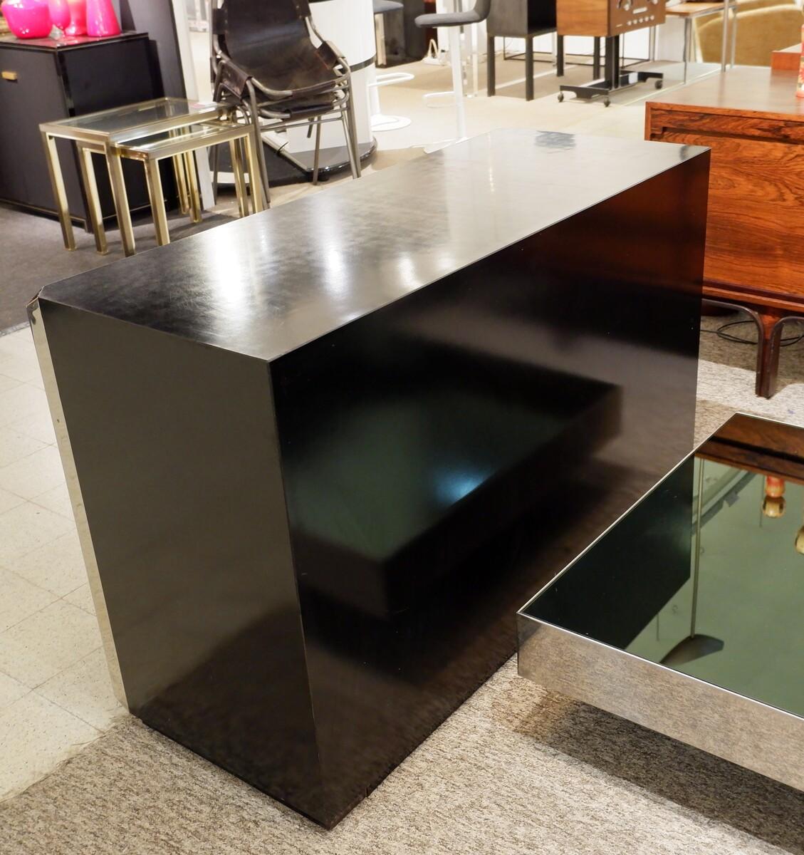 Mid-Century Modern Black and Chrome Sideboard by Willy Rizzo for Mario Sabot 4