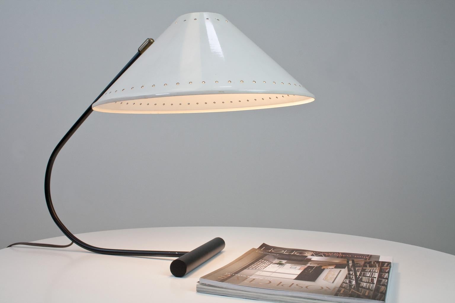 Dutch Mid-Century Modern Black and White Industrial Desk Light by Anvia, 1960s For Sale