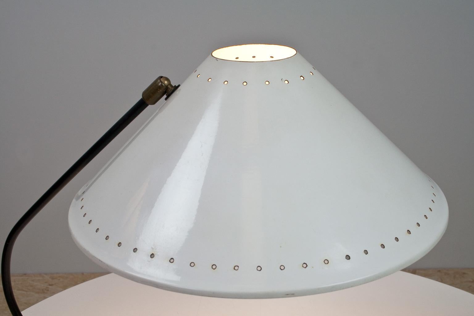 Lacquered Mid-Century Modern Black and White Industrial Desk Light by Anvia, 1960s For Sale