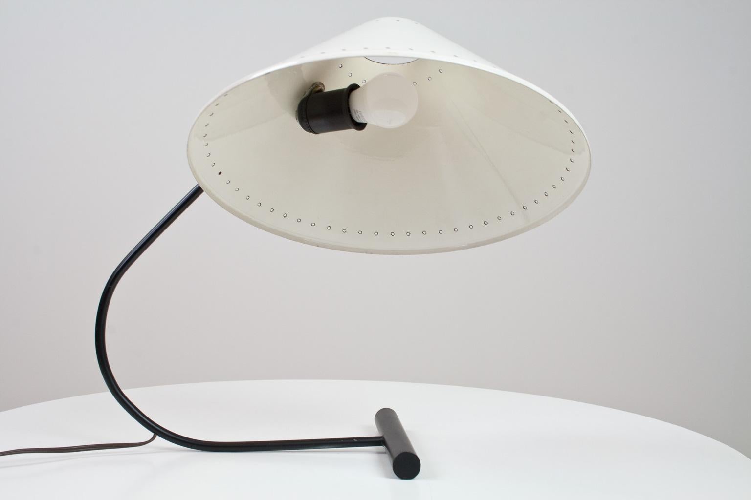 Mid-20th Century Mid-Century Modern Black and White Industrial Desk Light by Anvia, 1960s For Sale