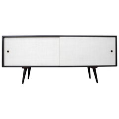 Mid-Century Modern Black and White Low Sideboard / Credenza by Paul McCobb