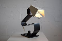 Mid-Century Modern Black and White Table Desk or Nightstand Lamp