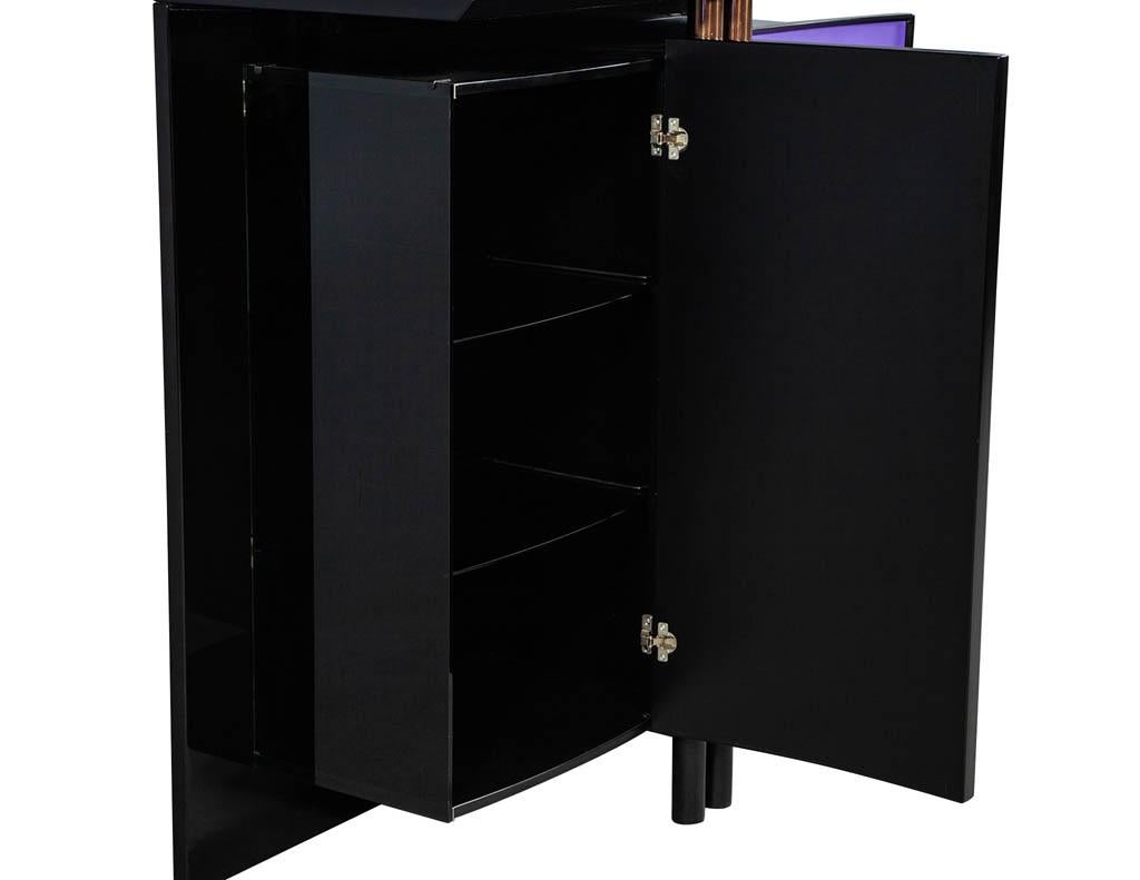 Mid-Century Modern Black Bar Cabinet 5