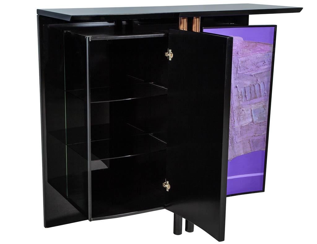 Mid-Century Modern Black Bar Cabinet 6