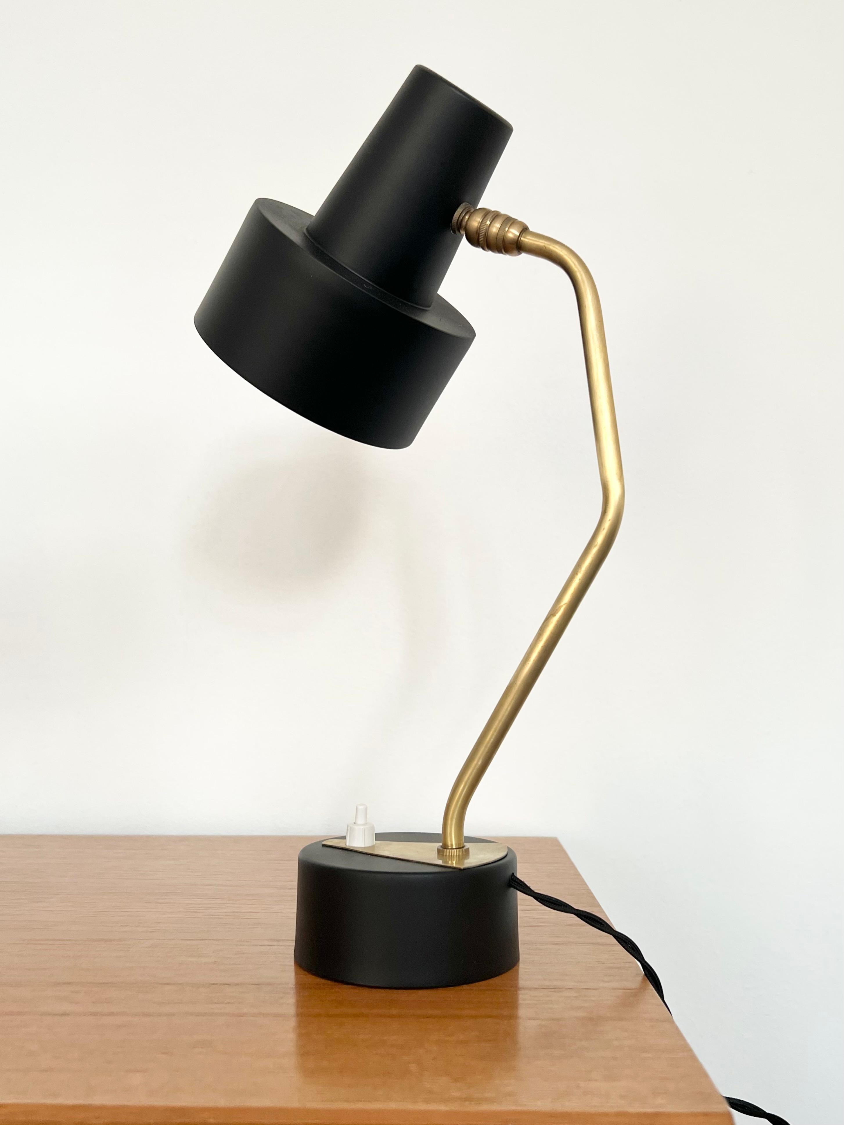 Mid Century Modern Black & Brass Disderot Desk Lamp For Sale 2