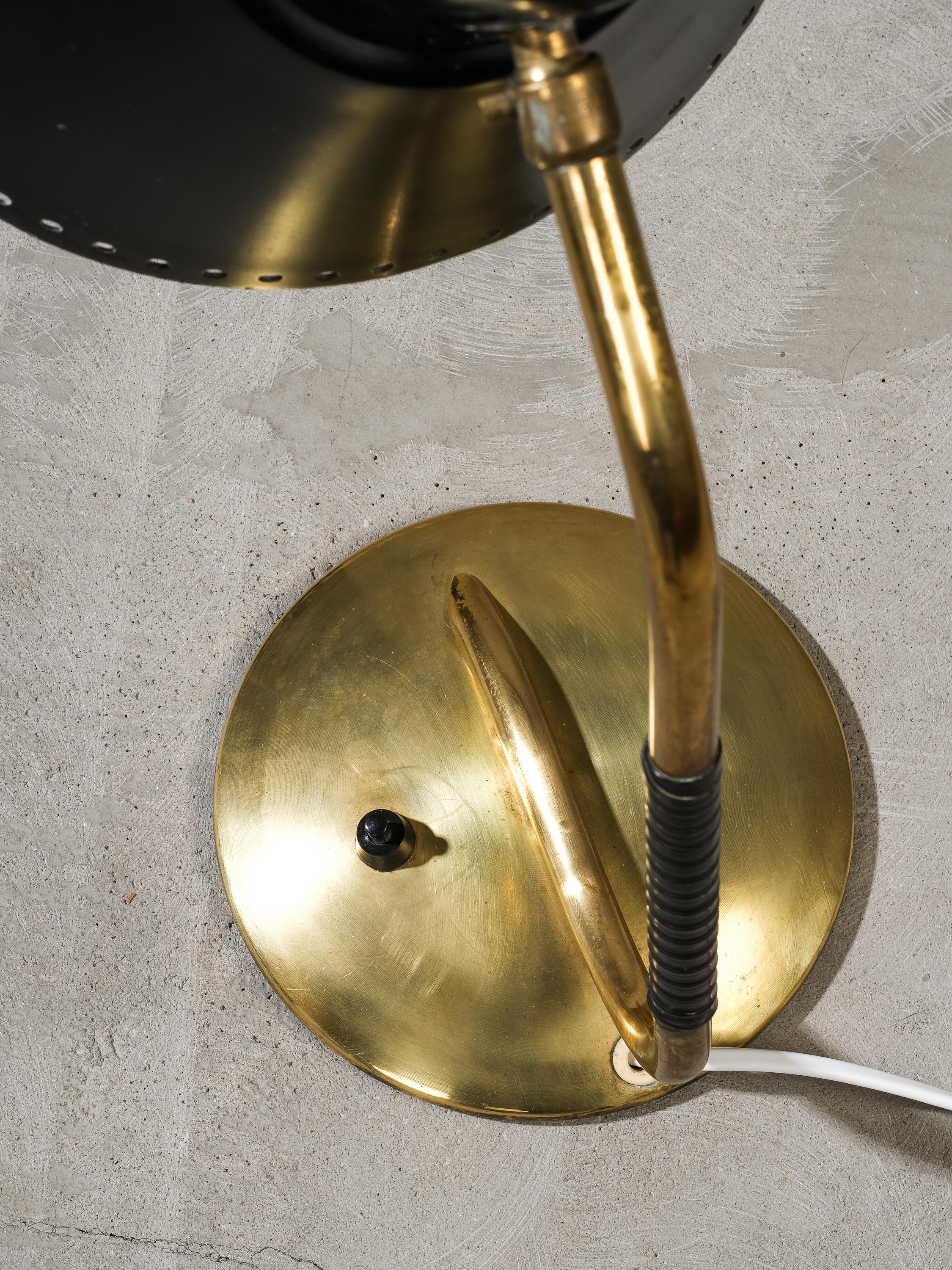 Mid-Century Modern Black & Brass Table/Desk Lamp by Valinte, Finland, 1950s For Sale 4