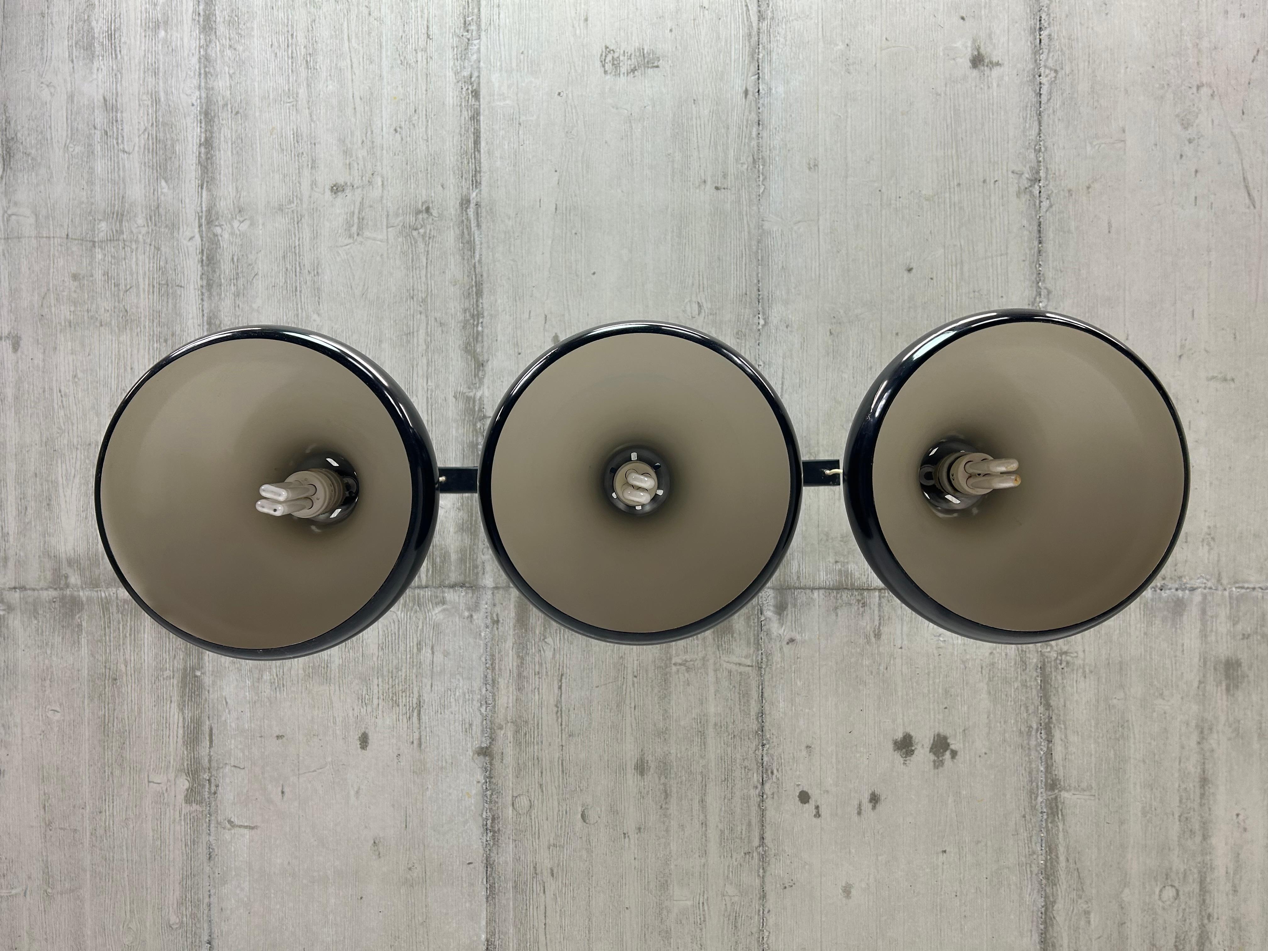 Metà XX secolo Lampada da soffitto nera moderna di metà secolo in vendita