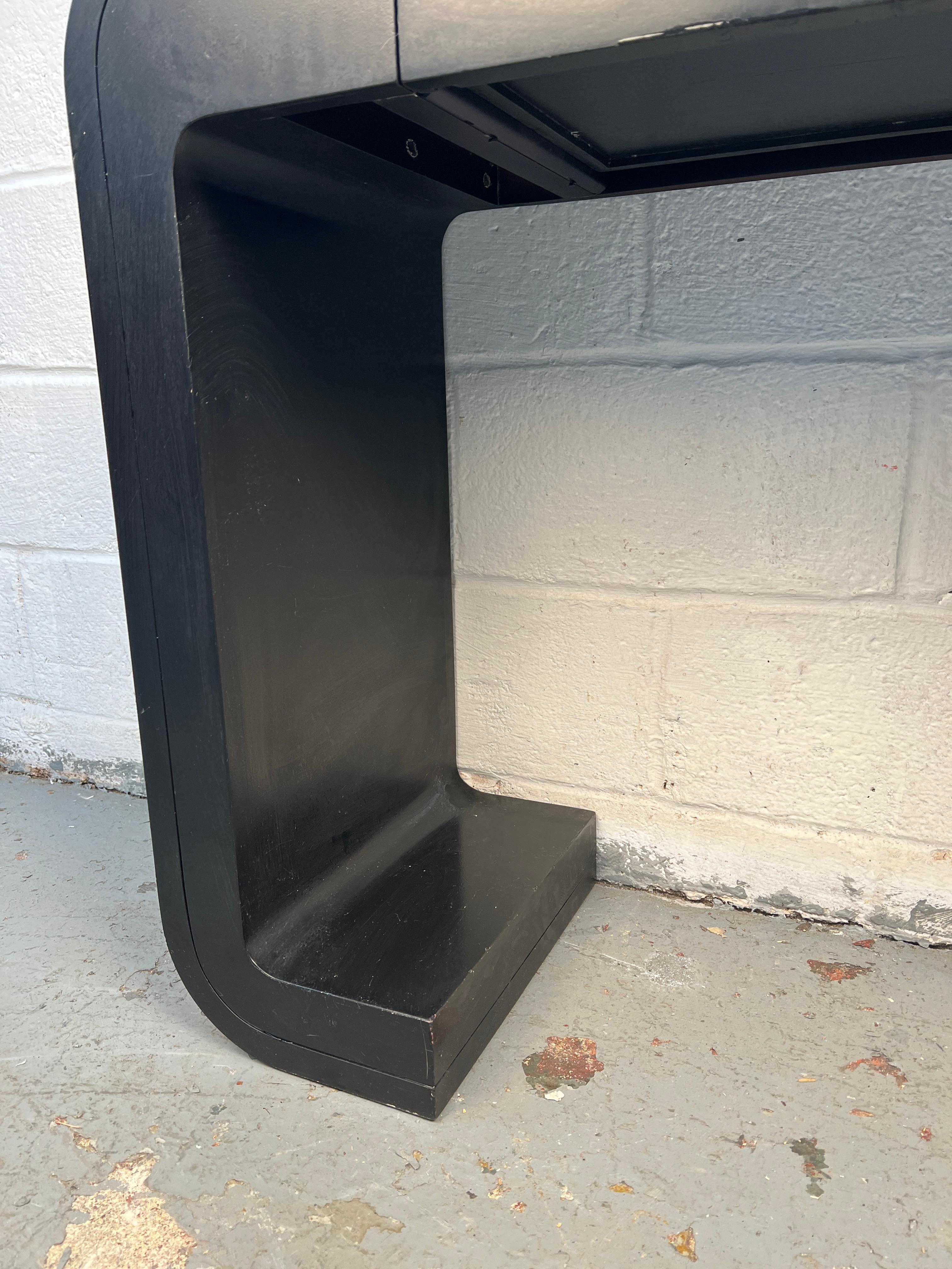 Mid-Century Modern Black Console Table with Drawer For Sale 4