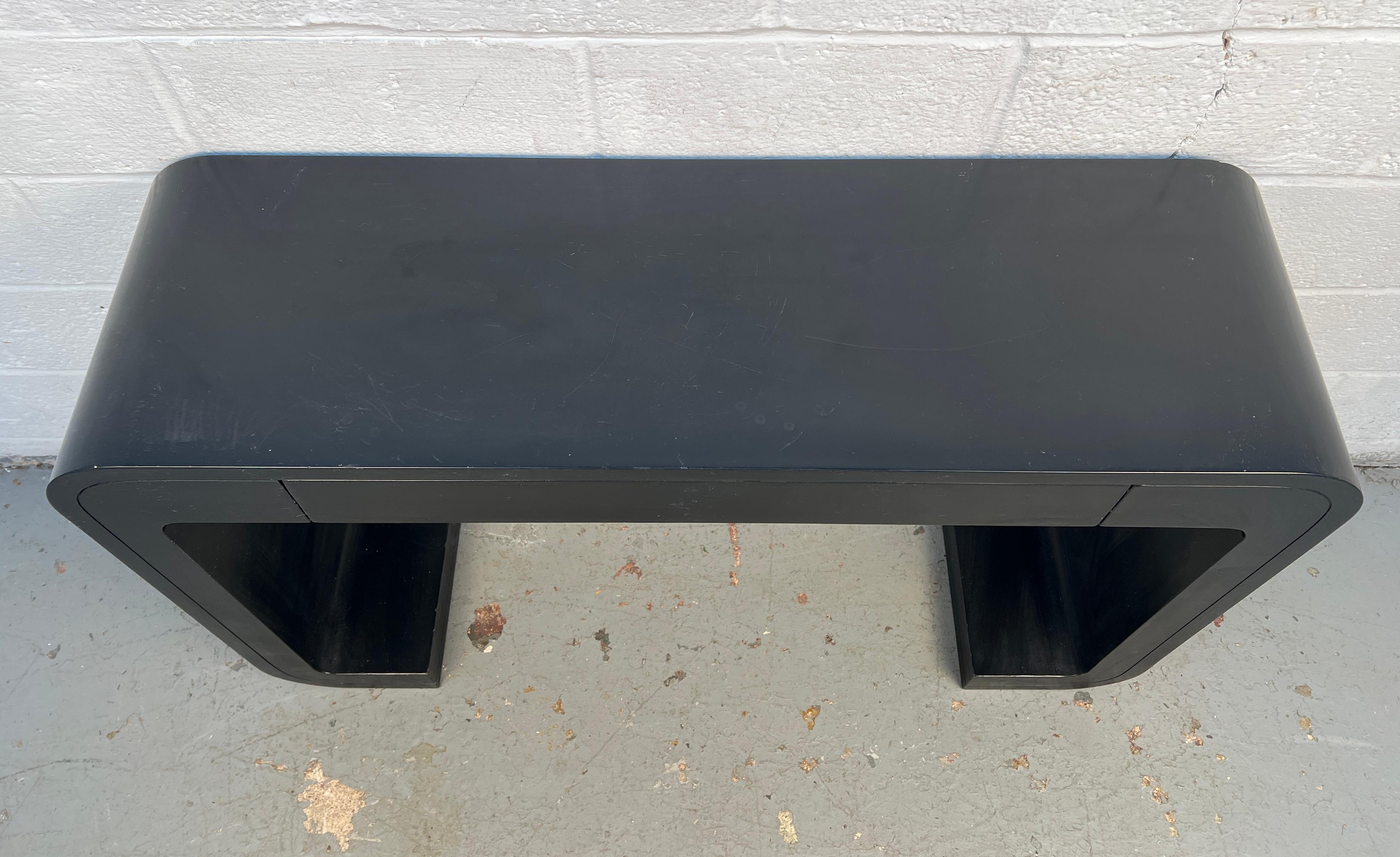 Mid-Century Modern Black Console Table with Drawer For Sale 1