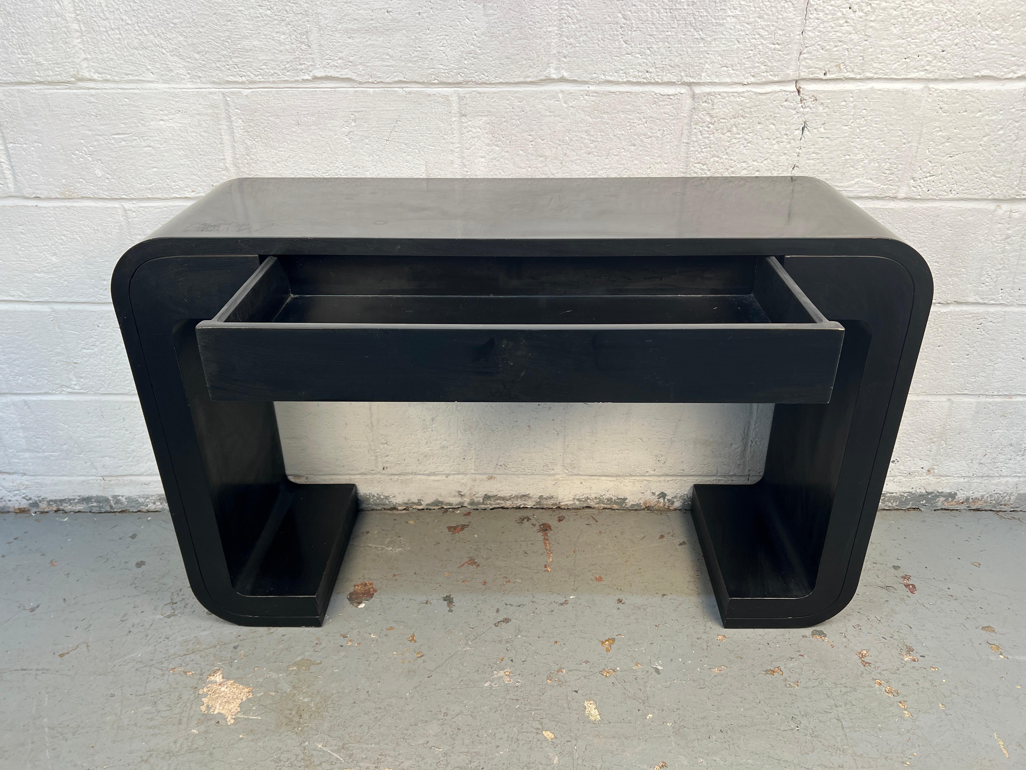 Mid-Century Modern Black Console Table with Drawer For Sale 2