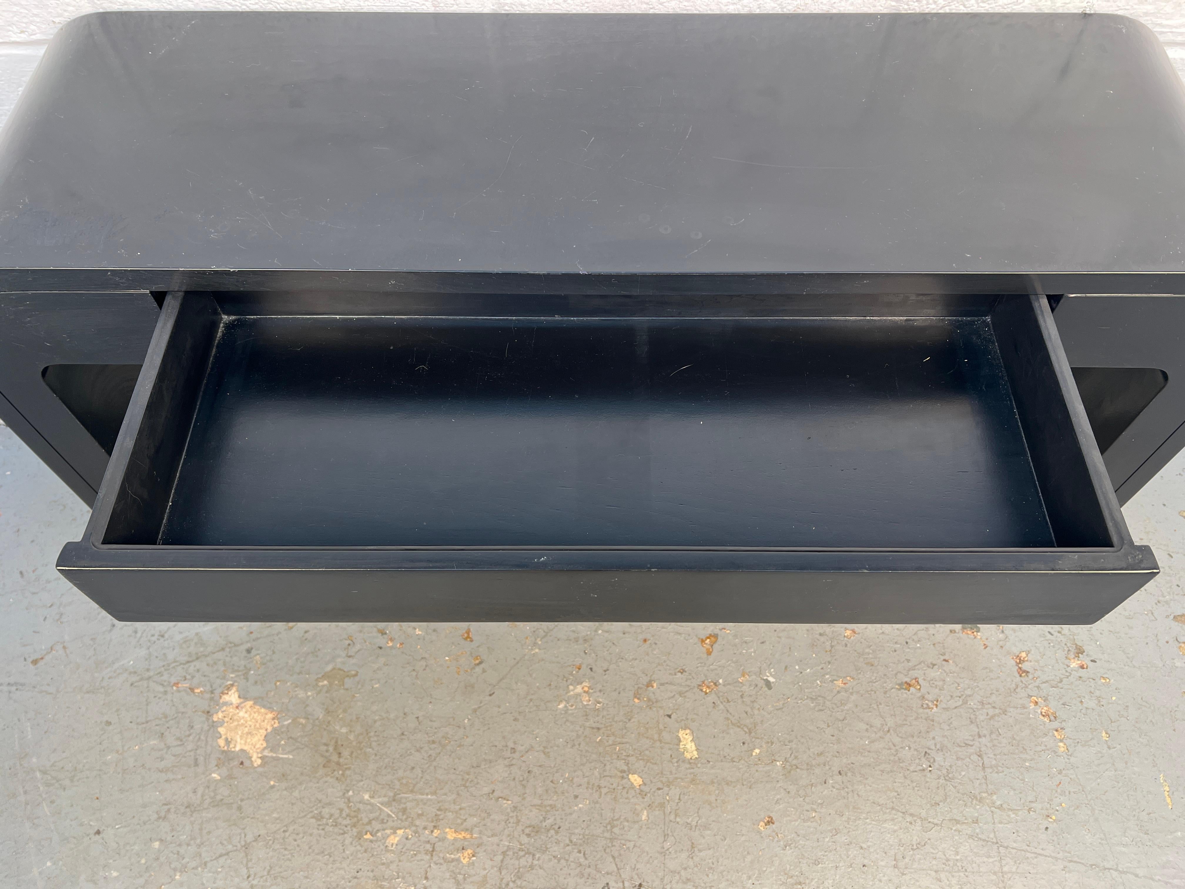 Mid-Century Modern Black Console Table with Drawer For Sale 3