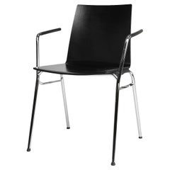 Mid-century modern black design chair in with armrests, Belgium