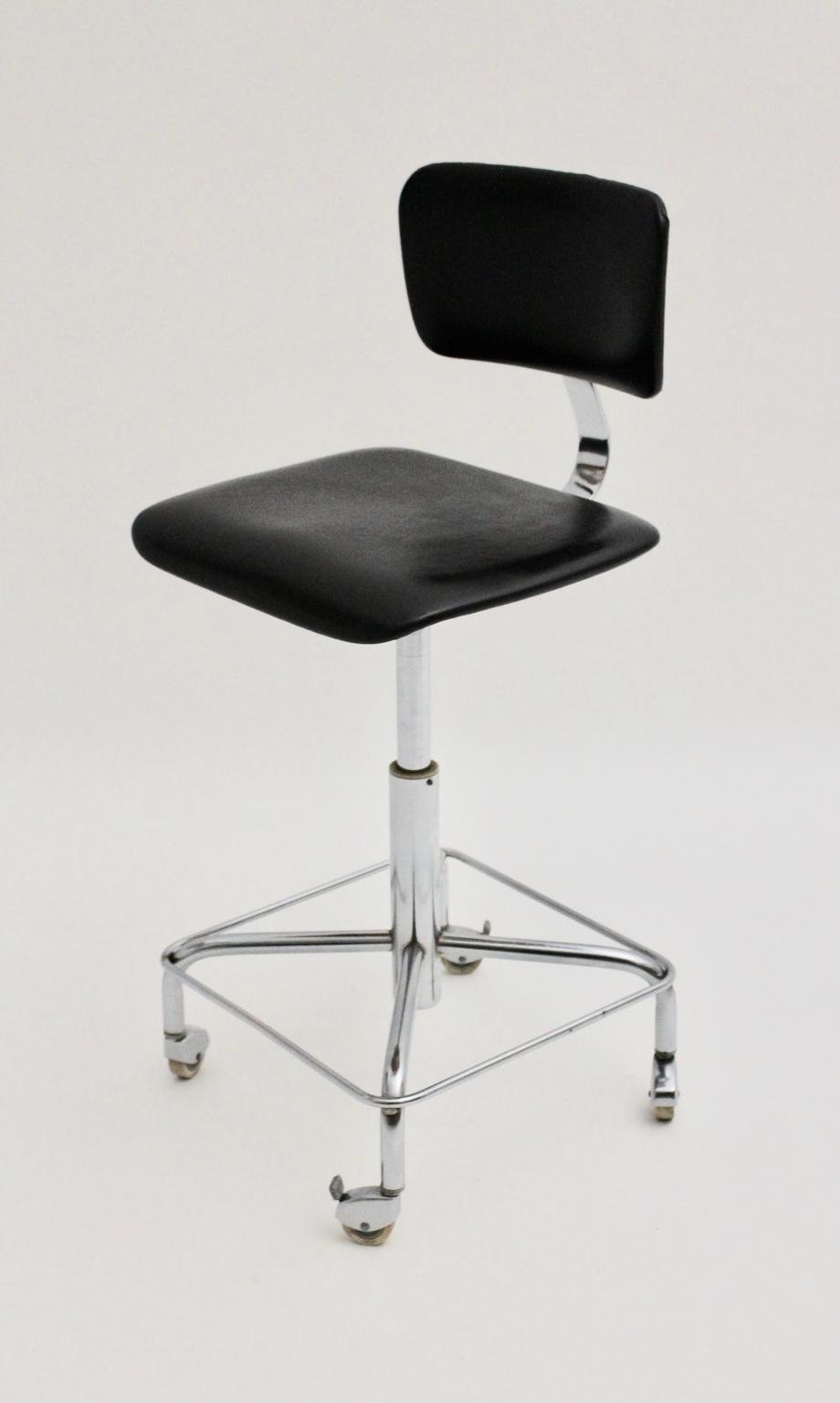Mid-Century Modern Black Desk Chair by Egon Eiermann, Germany, 1950s 5