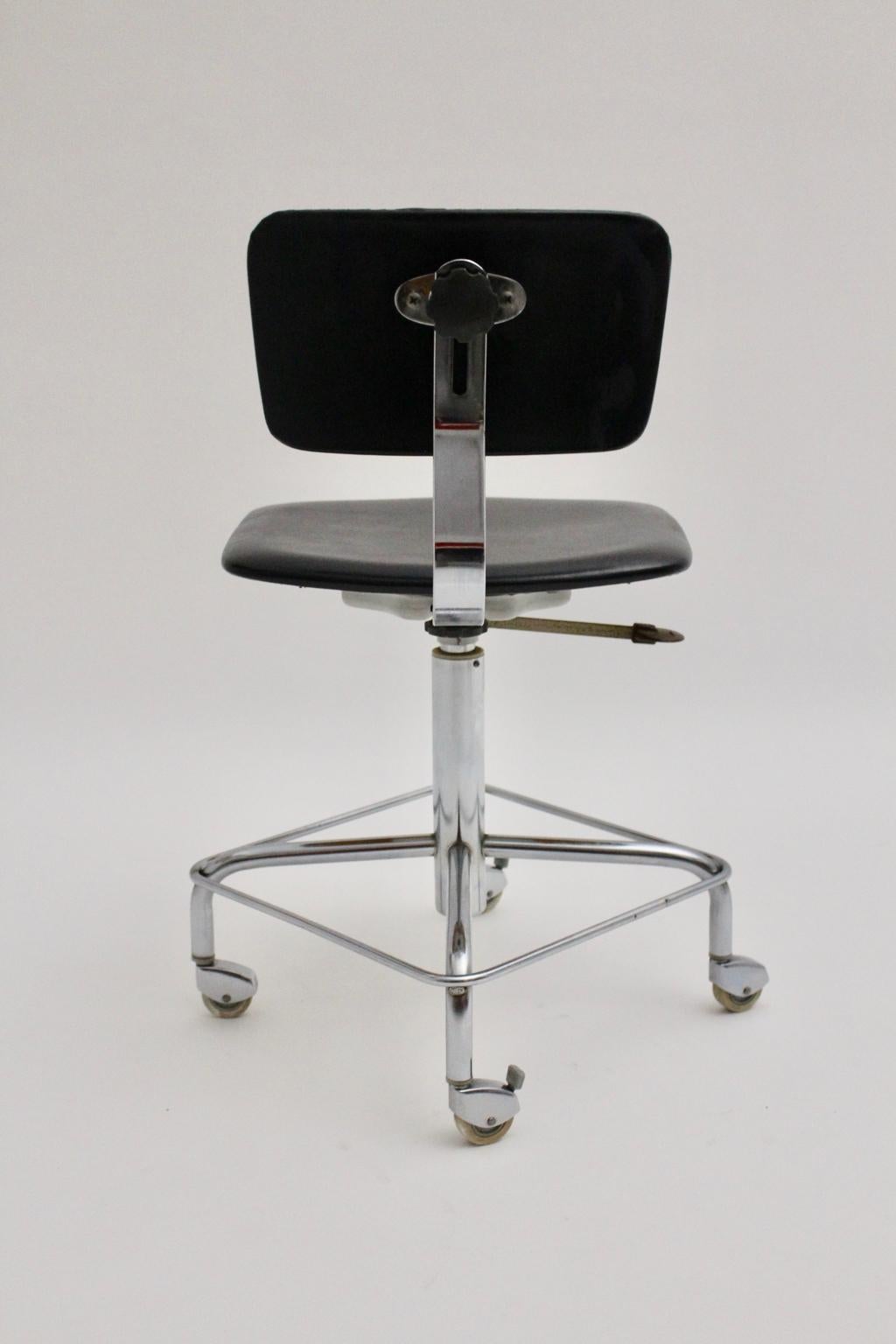 Mid-Century Modern Black Desk Chair by Egon Eiermann, Germany, 1950s 8