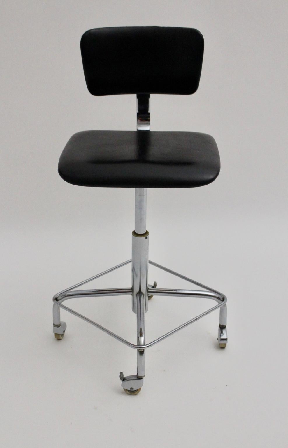 Mid-Century Modern Black Desk Chair by Egon Eiermann, Germany, 1950s 1