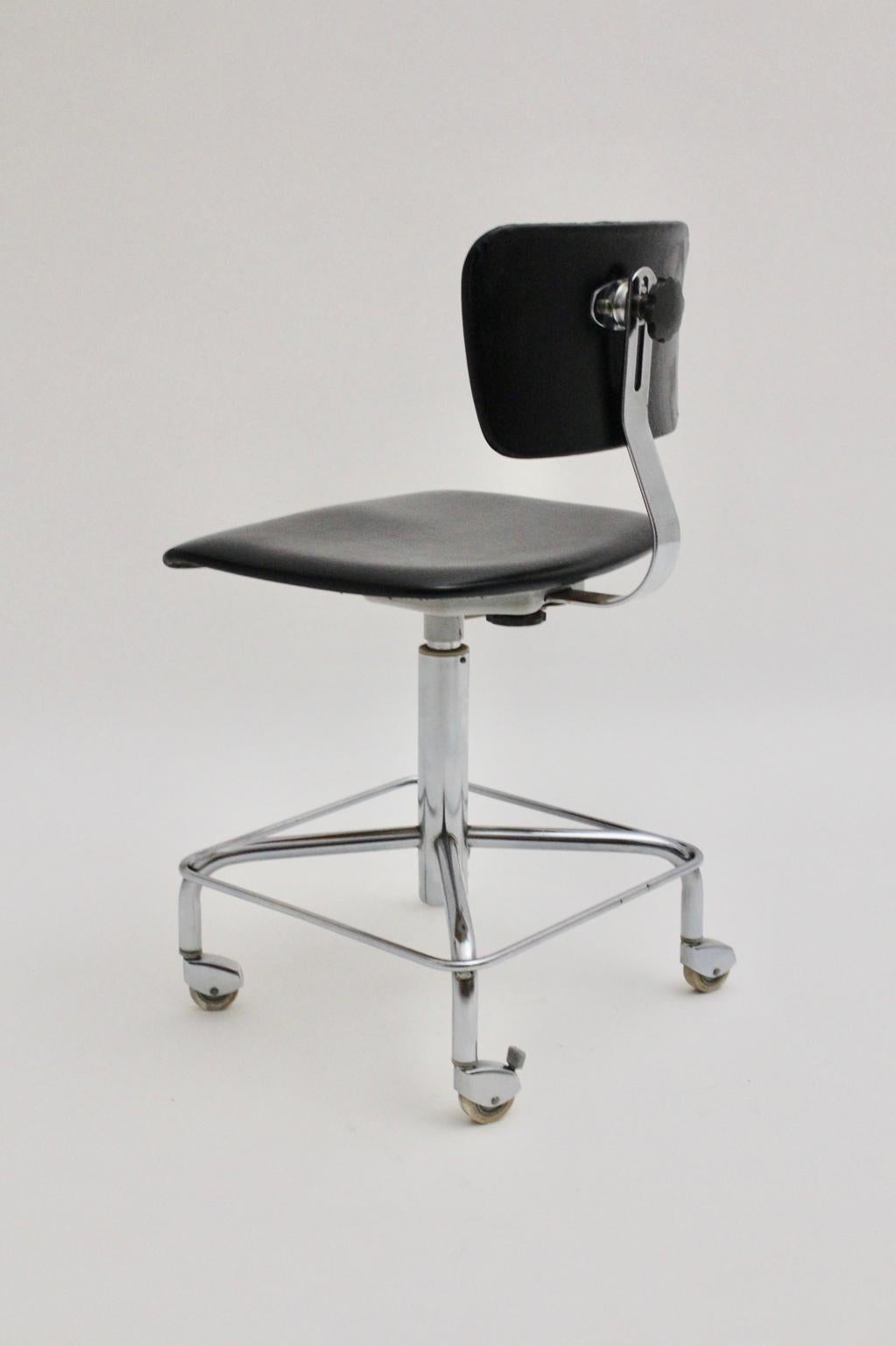 Mid-Century Modern Black Desk Chair by Egon Eiermann, Germany, 1950s 2