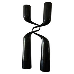 Mid-Century Modern Black Double Candle by Mikaela Dorfel