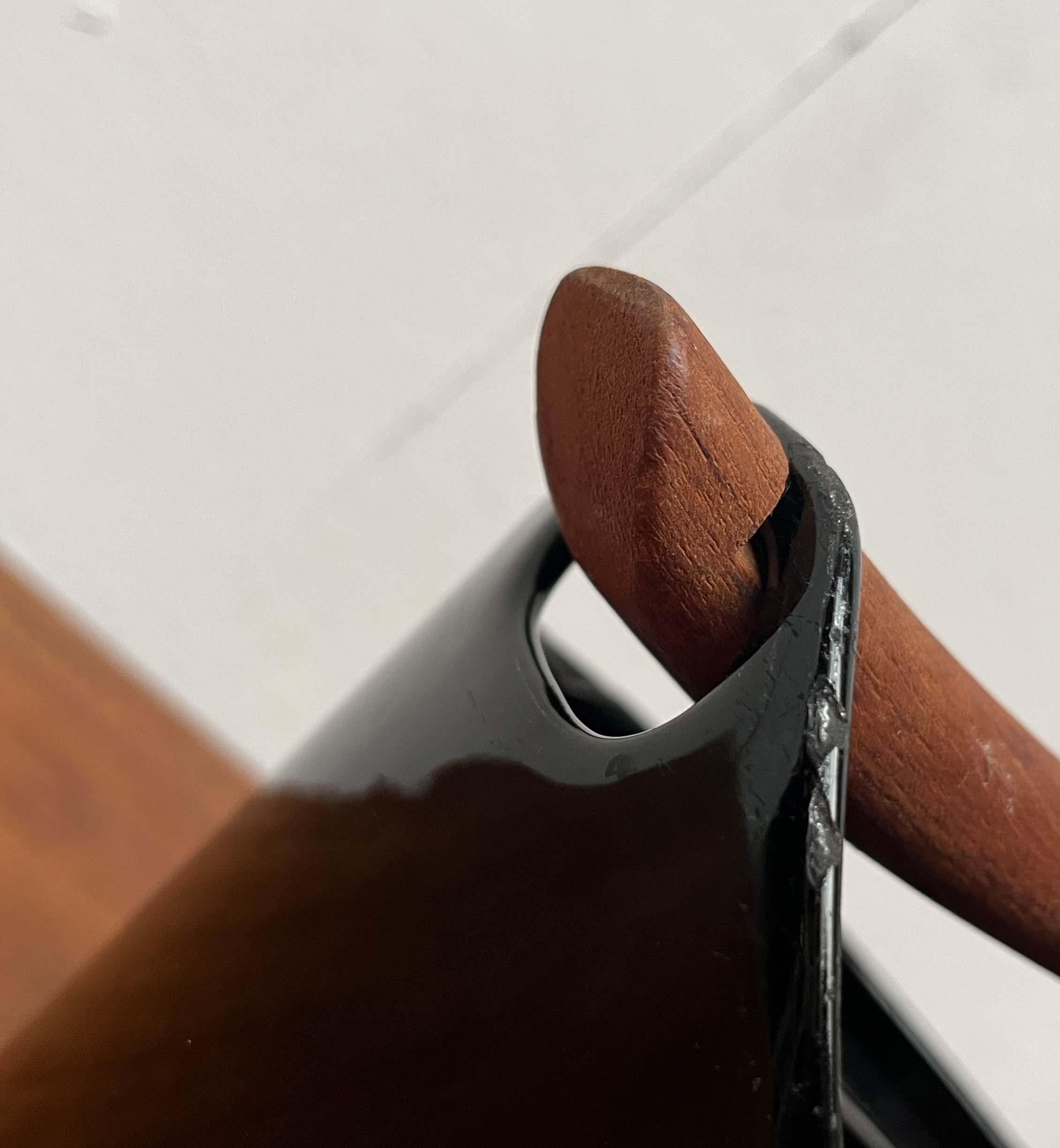 Mid-Century Modern Schwarz Emaille Topf Teak Griff Timo Sarpaneva Rosenlew Finnland im Angebot 5