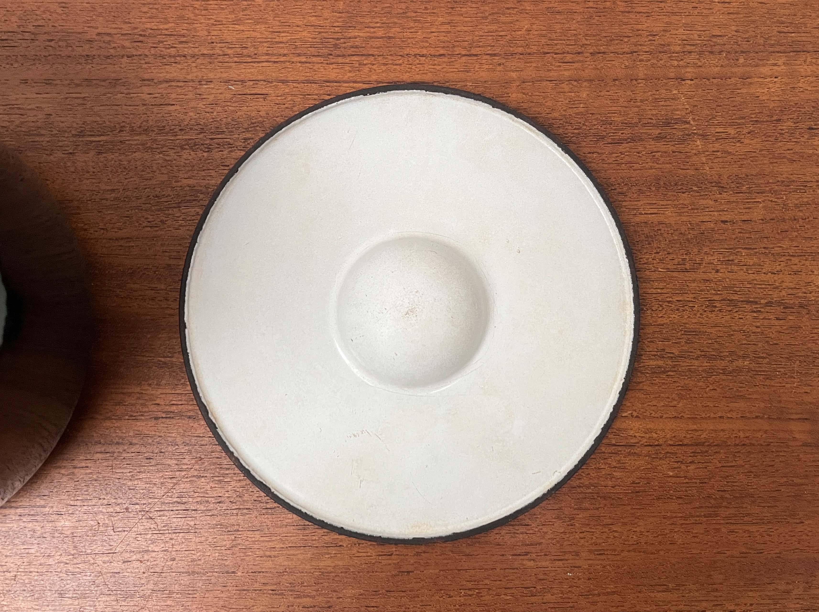 Mid-Century Modern Schwarz Emaille Topf Teak Griff Timo Sarpaneva Rosenlew Finnland im Angebot 7