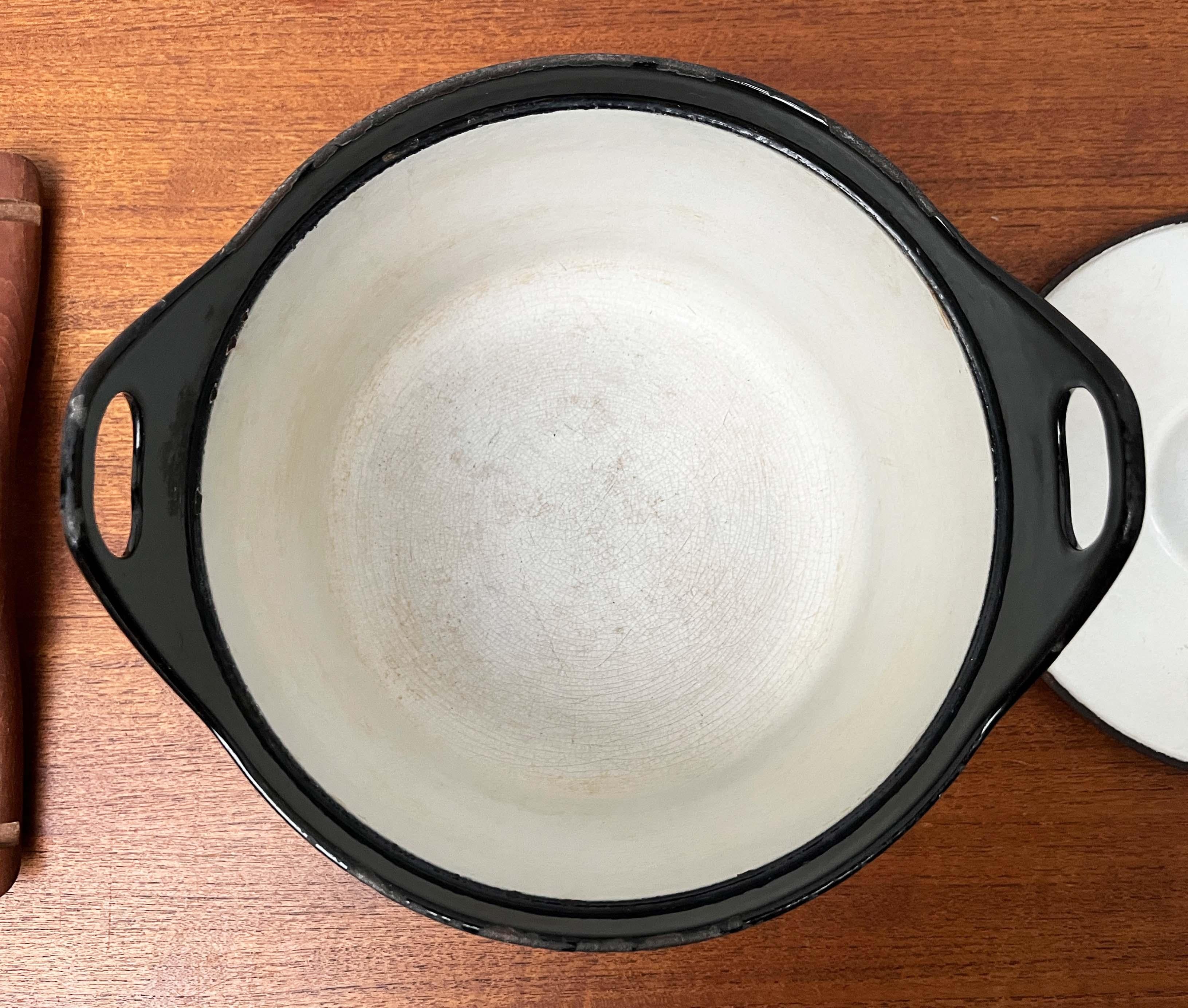 Mid-Century Modern Schwarz Emaille Topf Teak Griff Timo Sarpaneva Rosenlew Finnland im Angebot 8
