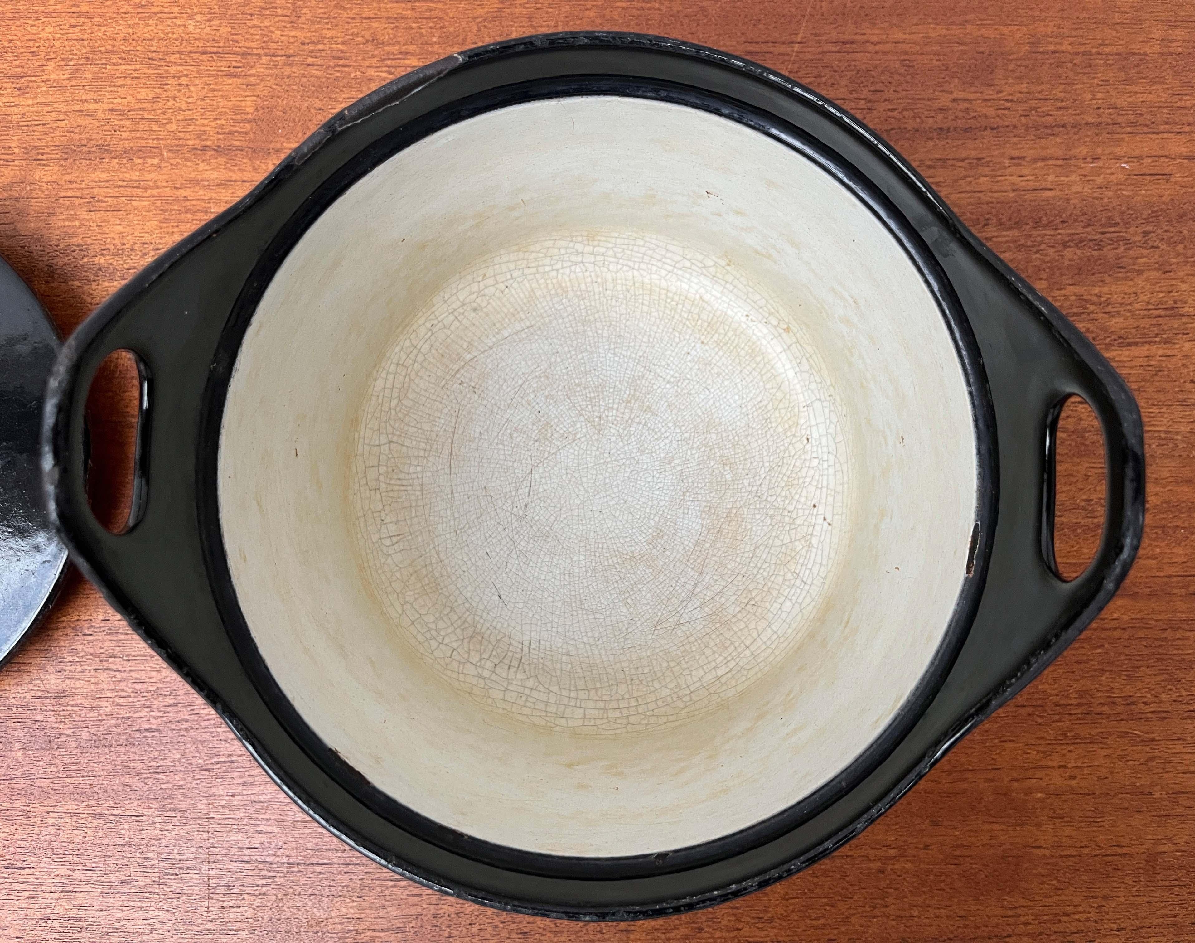 Mid-Century Modern Schwarz Emaille Topf Teak Griff Timo Sarpaneva Rosenlew Finnland im Angebot 12