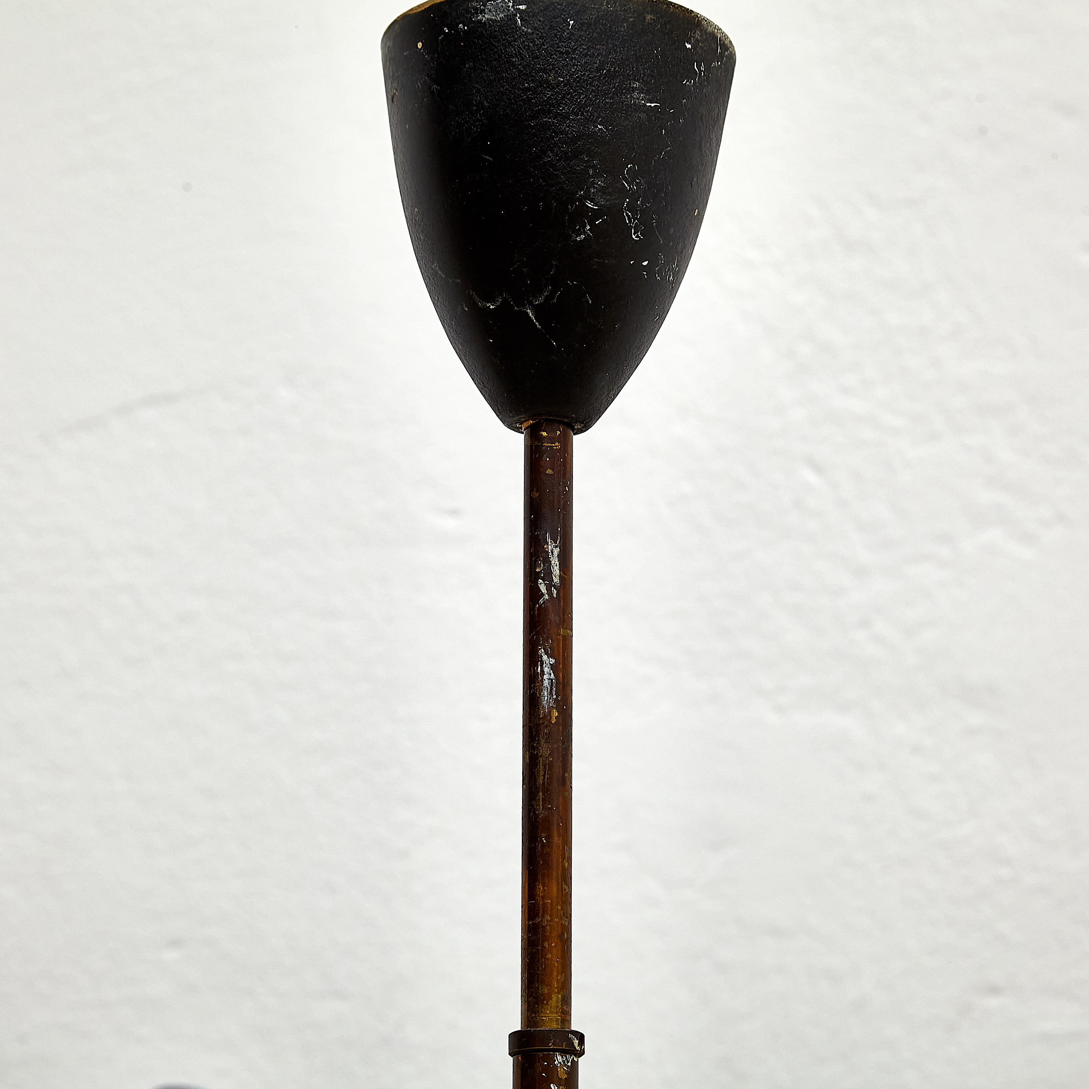 Mid-Century Modern Black Flower Ceiling Lamp, circa 1960 3