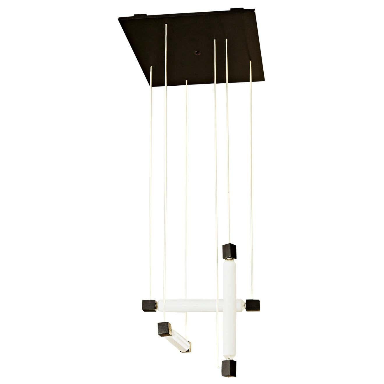 Mid-Century Modern Black Hanging Lamp After Gerrit Rietveld, circa 1960 In Good Condition For Sale In Barcelona, Barcelona