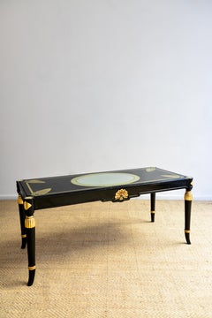 Mid-Century Modern Black Lacquer Coffee Table by Maison Jansen, 1950