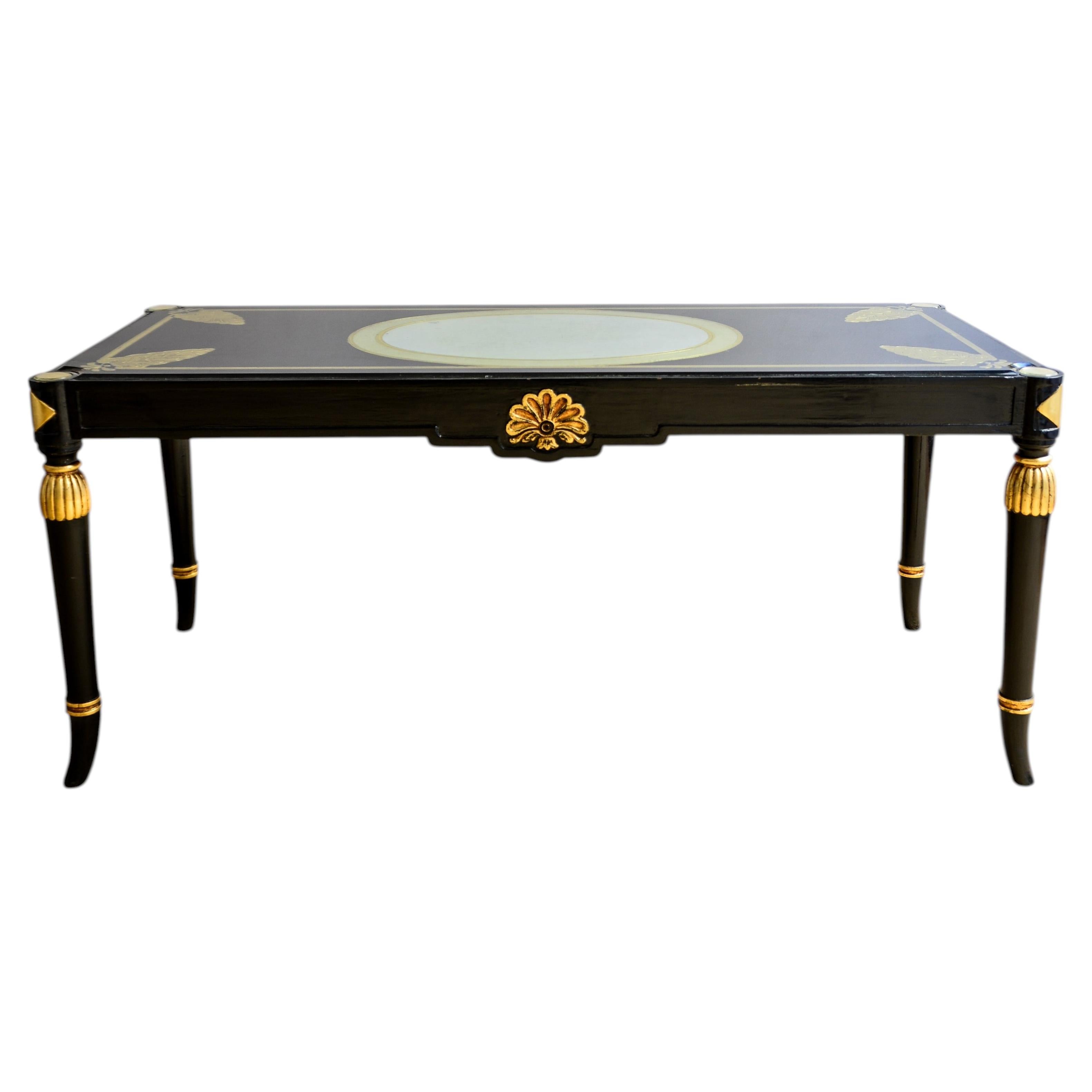 Mid-Century Modern Black Lacquer Coffee Table by Maison Jansen, 1950
