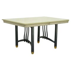 Table de salle à manger de style James Mont mi-siècle moderne en laque noire par Blowing Rock