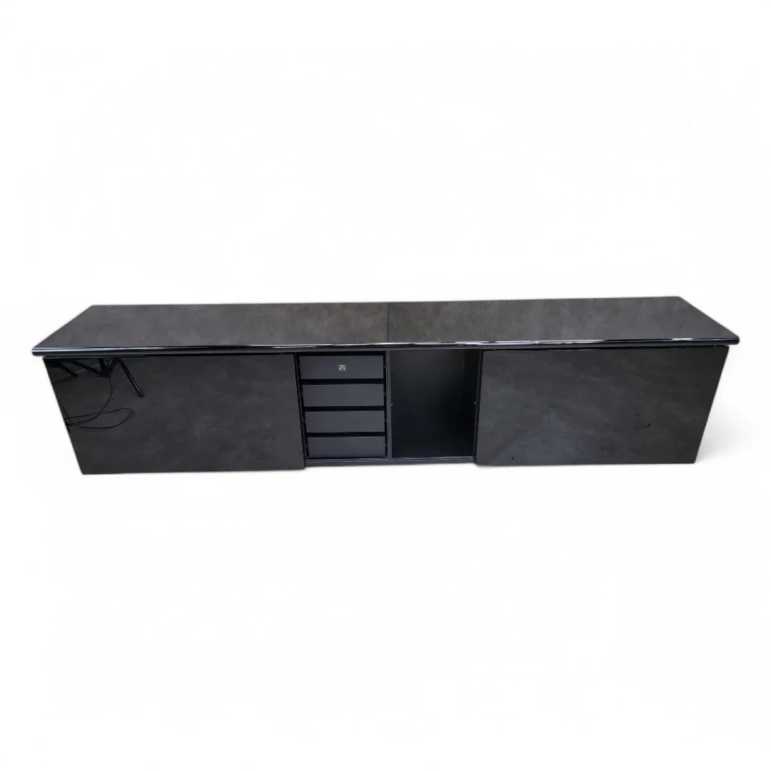 Credenza moderna di metà secolo in lacca nera di Giotto Stoppino per Acerbis in vendita 5