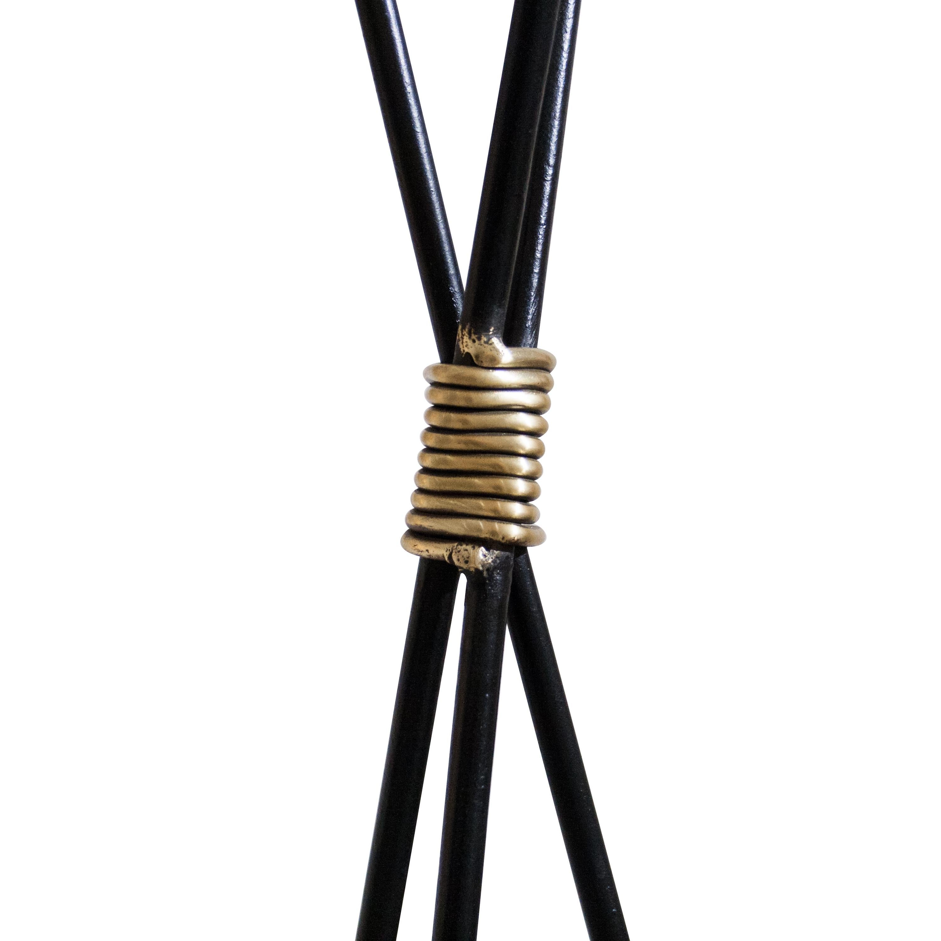 Mid-20th Century Mid-Century Modern Black Lacquered French Floor Lamp, France, 1950 For Sale