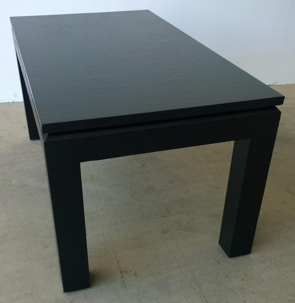Newly Lacquered in Black Grasscloth Harrison Van Horn Coffee or Cocktail Table For Sale 2