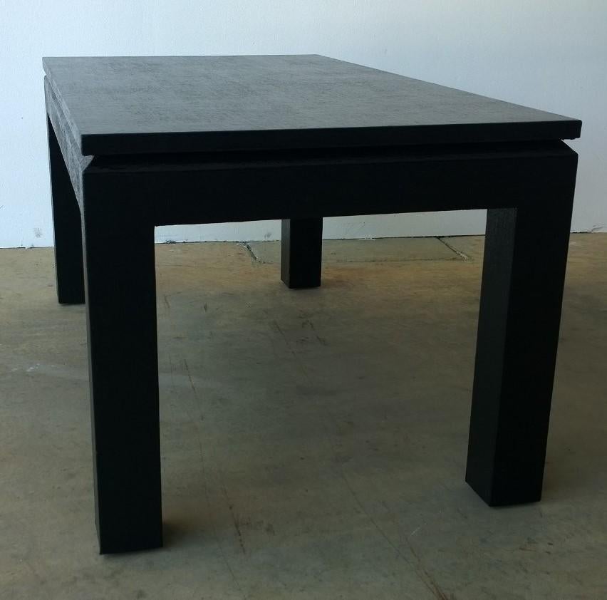Newly Lacquered in Black Grasscloth Harrison Van Horn Coffee or Cocktail Table For Sale 3