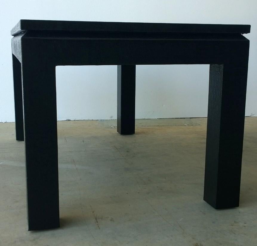 Newly Lacquered in Black Grasscloth Harrison Van Horn Coffee or Cocktail Table For Sale 3